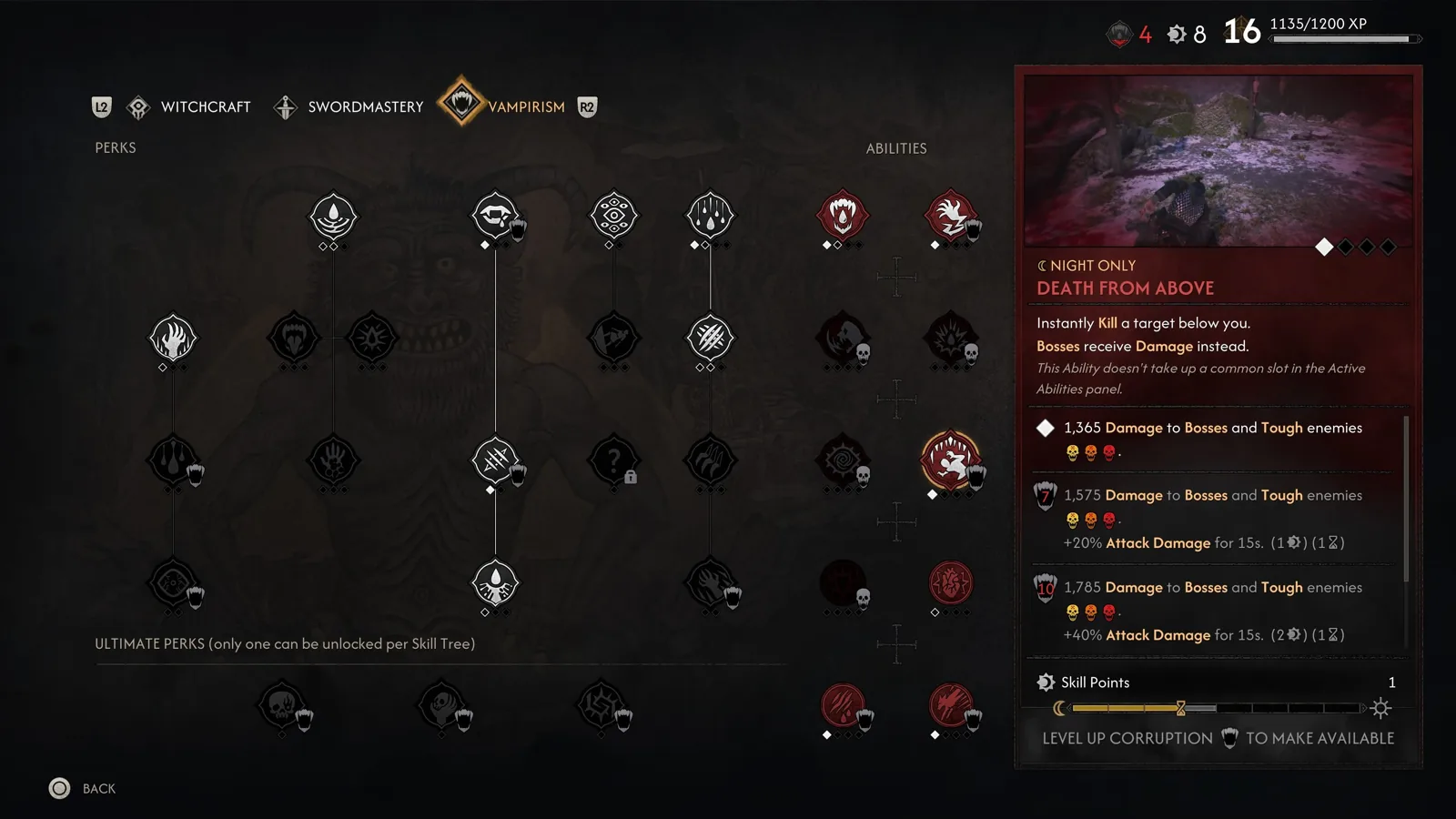 Skill tree UI